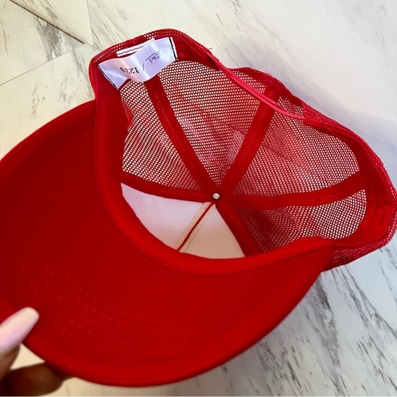 NEW Los Angeles Keep Out Fake Love Barb Wire Red Adjustable Trucker Hat - Picture 5 of 5